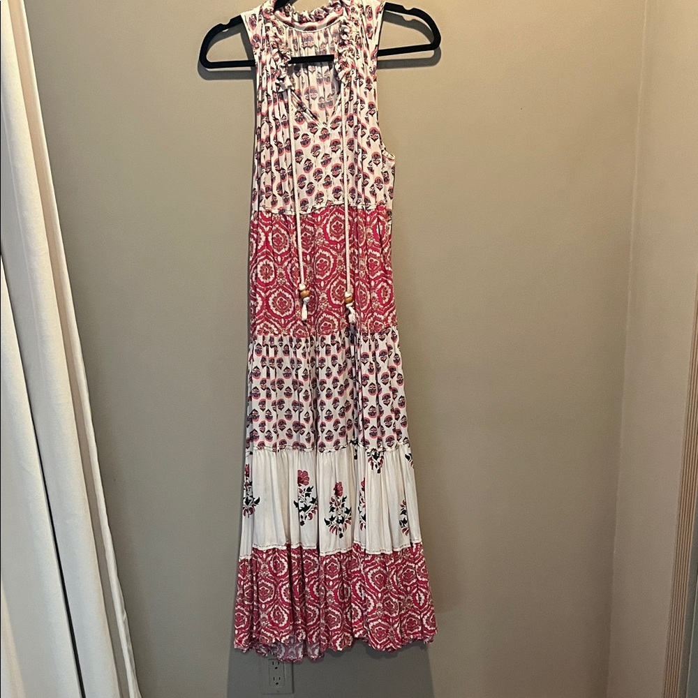 Floral Maxi Dress - Red and White